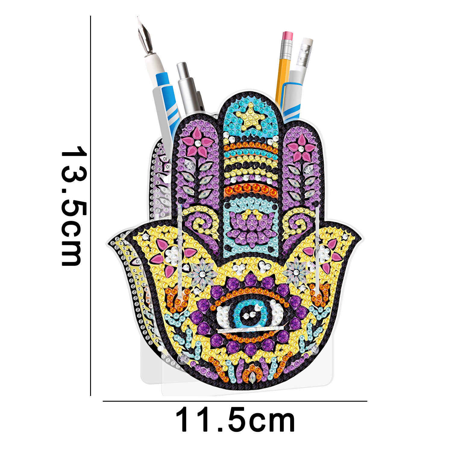 Accesorios para pintura de diamantes, soporte para bolígrafos DIY, estuche de PVC con diamantes de imitación de doble cara con diseño de animales, decoración de escritorio, disponible para distribución al por mayor.