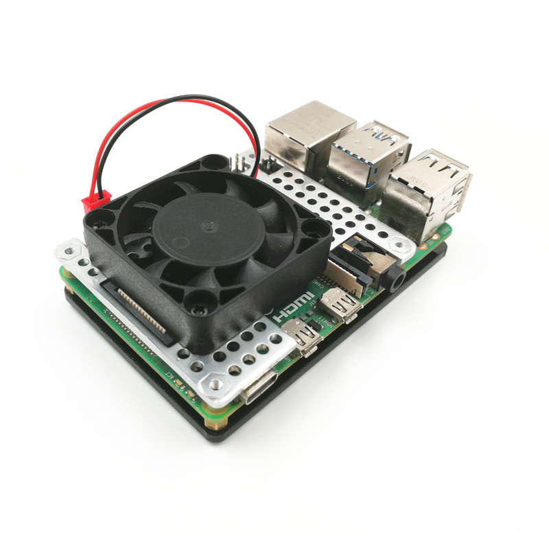 Raspberry Pi 4B Shell Raspberry Pi 3B+Shell Compatible 4010 Fan Fans Slutin Raspberry Pi Shell