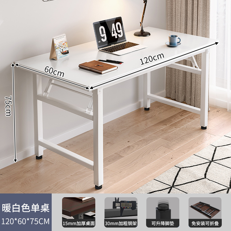 Escritorio plegable para computadora, oficina en el hogar, escritorio de estudio para estudiantes, escritorio pequeño, casa de alquiler simple