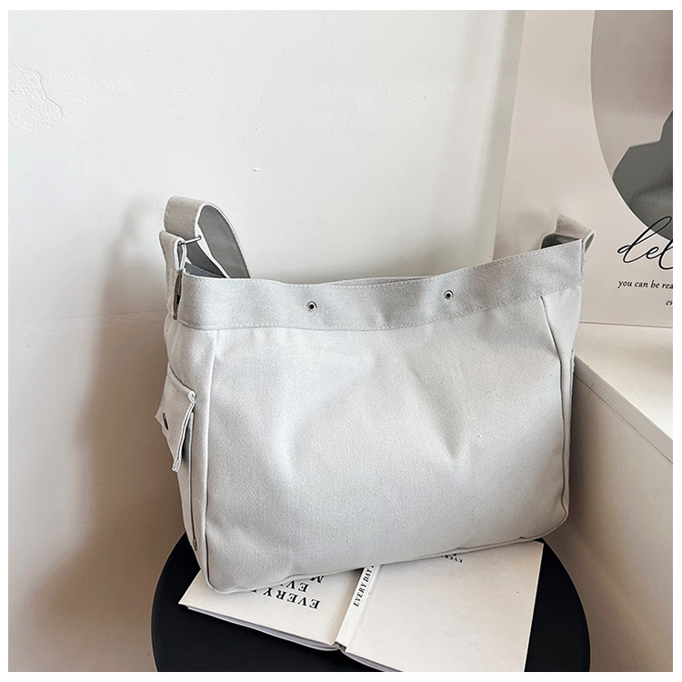 Wholesale large-capacity casual commuting women's single-shoulder bags, Korean-style trendy and fashionable handbags, LOGO printed canvas bags undefined