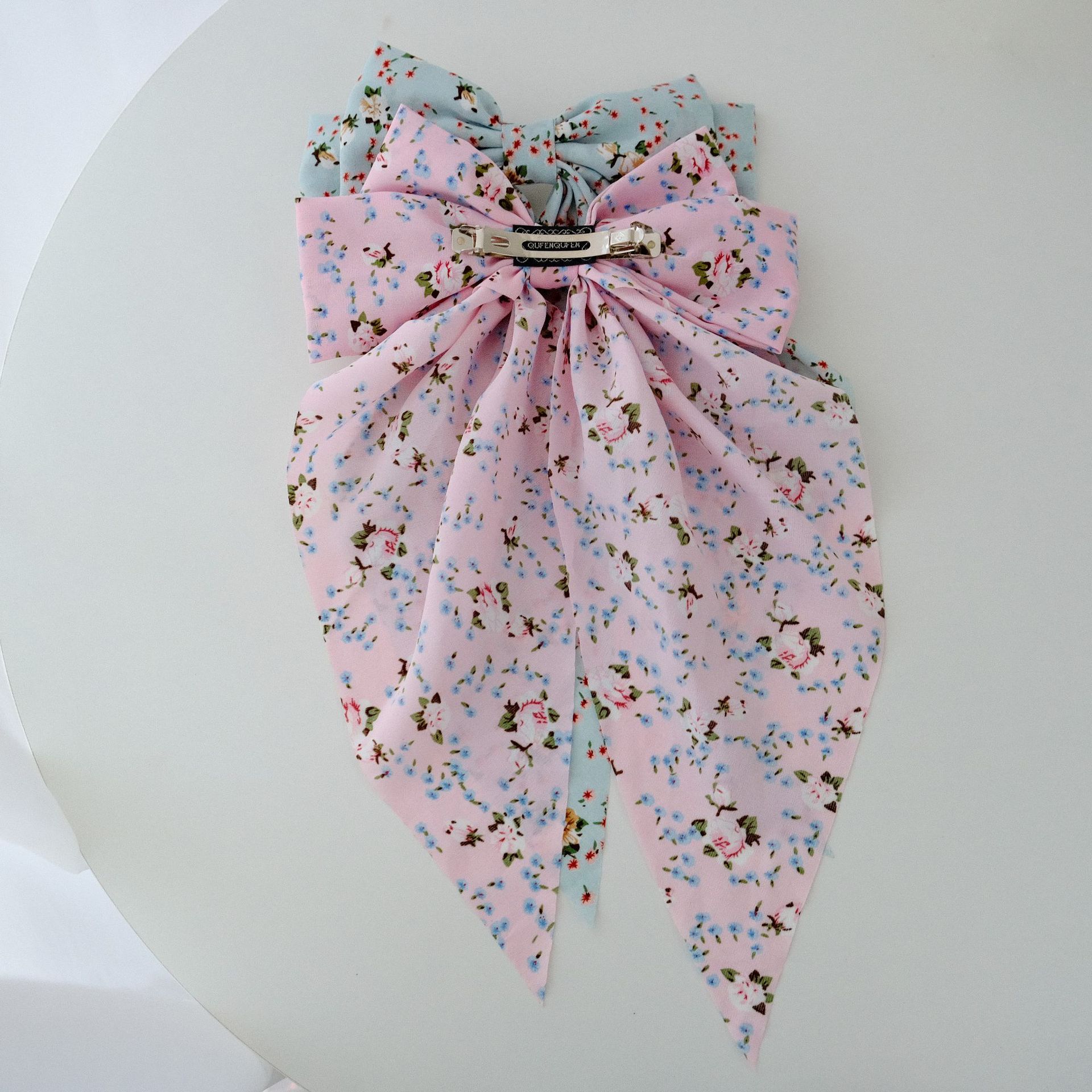 50g Weight Hair Claws Hair Accessories Type 1 Piece Quantity Holiday, Daily Occasion Bow Knot Pattern Women's Gender Floral Design Sweet, Pastoral Style Women's Sweet Pastoral Bow Knot Cloth Floral Hair Claws 12