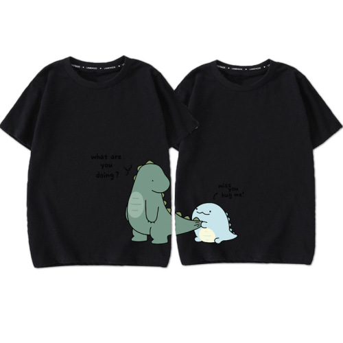 New parent-child clothing summer clothes summer T-shirt family clothing high-end mother and daughter mother and son couple dinosaur short-sleeved 