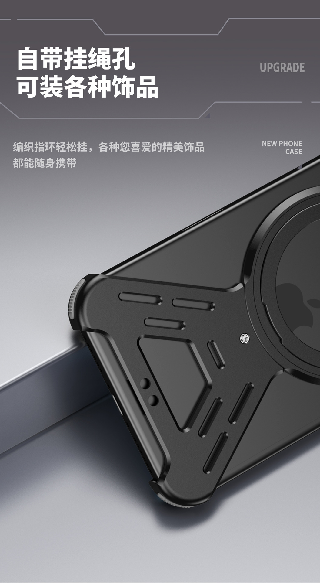 Ốp lưng iPhone 17 Pro Max từ tính xoay 360 độ, khung nhôm tản nhiệt chống sốc — Đen, Xám, Vàng sa mạc, Cam chi tiết 11