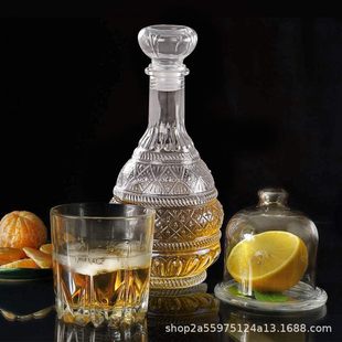 Creative Transparent Whiskey Glass Wine Bottle Foreign Wine Decanter Household Sealed Repackaged Glass Empty Wine Bottle