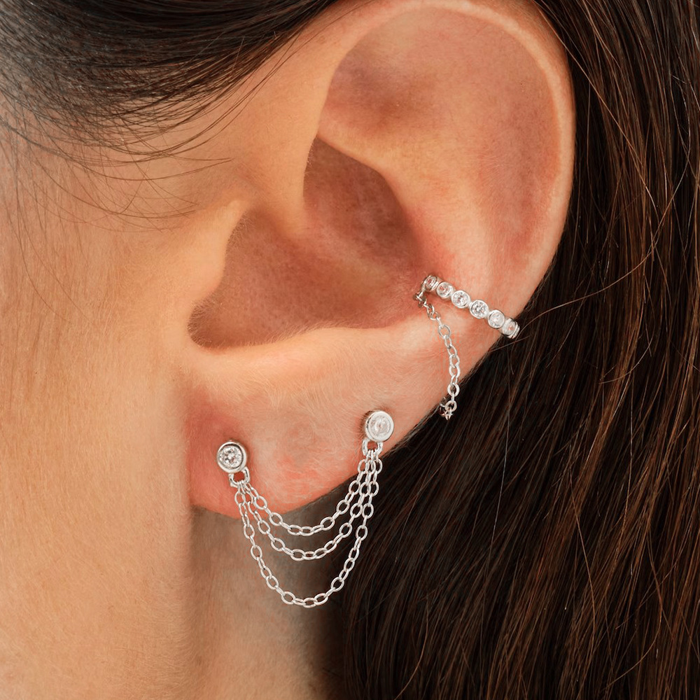1 Pair Ig Style Geometric Tassel Sterling Silver Drop Earrings display picture 14