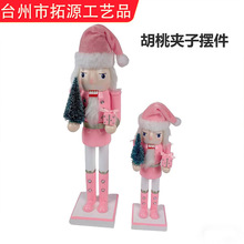 38CM木质胡桃兵装饰桌面摆件圣诞礼品圣诞节装饰胡桃夹子
