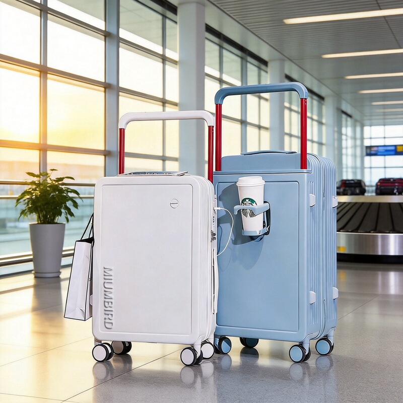 Wide Handle Luggage Suitcase for Women, New Model 20inch, Carry-On Luggage, Small Travel Suitcase, Leather Suitcase for Men