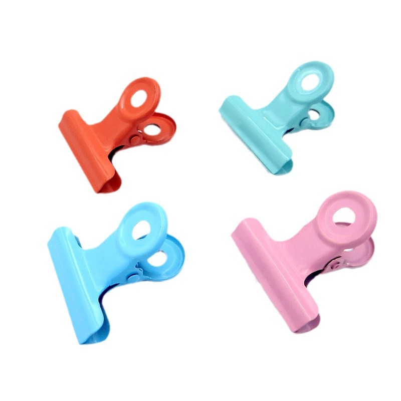 Directo de fábrica 3CM Candy Pink file titular de boleto de cabeza redonda snack sellado color papelería titular de boleto de metal