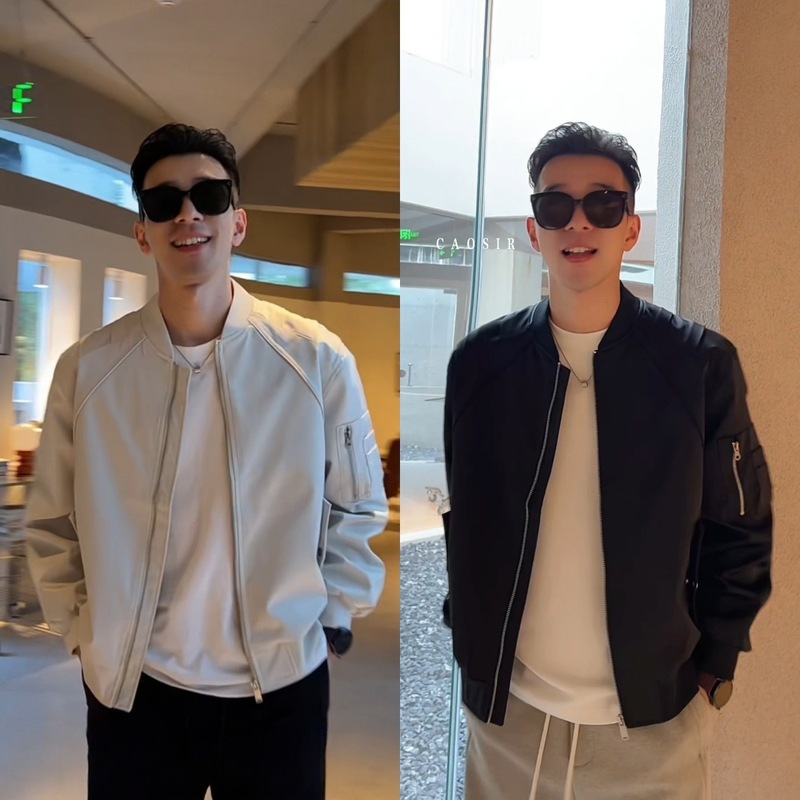 美式飞行员高品质时尚百搭简约休闲宽松设计感运动男士棒球领夹克|undefined