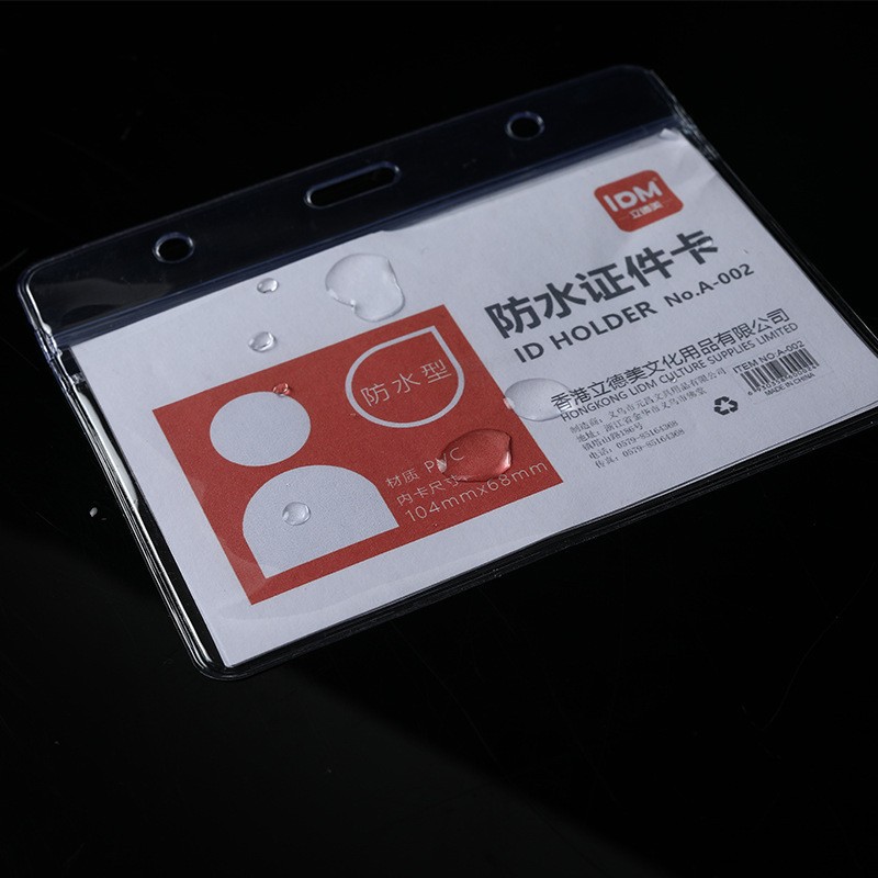 Horizontal Transparent Document Card Holder Soft Waterproof Lanyard Work Badge Office Badge Card Holder Access Control Card Employment Certificate