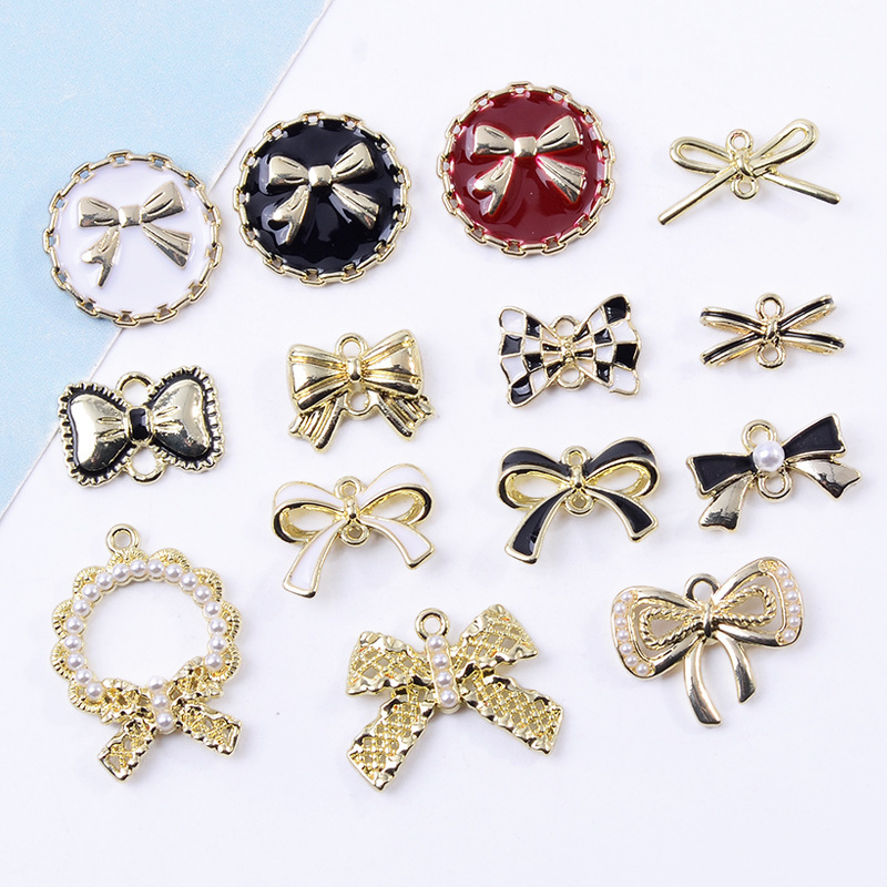 10pcs Bowknot alloy double crane accessories accessories accessories diy drip jewelry accessories following from diy earrings accessories