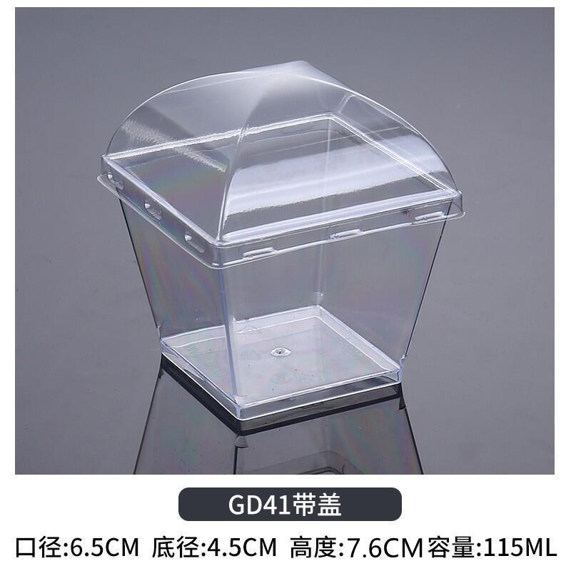 Vasos desechables transparentes para postres con tapa y cuchara, para gelatina y mousse