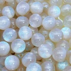 16mm星空树脂人鱼珠闪粉流沙蓝光细闪珠圆珠diy串珠手工项链手链