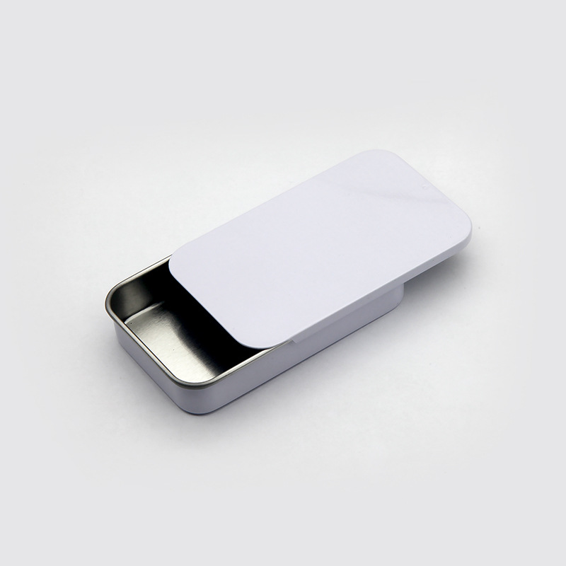 Caja de hojalata deslizante negra en stock, mini caja de hojalata para bálsamo, nueva serie de cajas cuadradas de almacenamiento con sistema de apertura y cierre. image 22