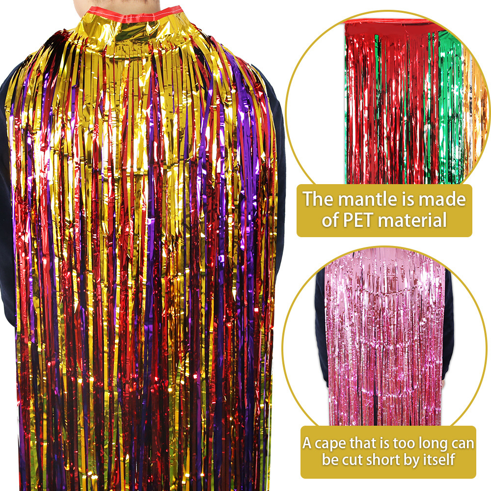 Festivalidad transfronteriza capas de bordas para adultos, niños, fiestas, props de decoración de baile DIY, capas de seda brillante