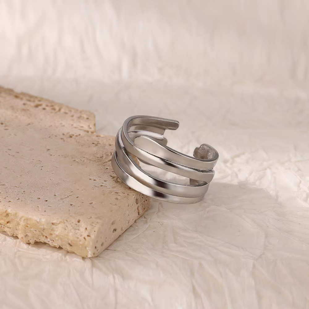 8g Weight 0.03µm-0.05µm Gold Plating Thickness PVD Coated Gold Plating Process Real Gold Plated Plating Material Stone-Free Inlay Material Open Rings Classification 1 Piece Quantity Casual, Daily Occasion 304 Stainless Steel Material Solid Color, Lines Pattern All Seasons Season Unisex Gender Simple Style, IG Style Style Waterproof Non Tarnish, Plating Craft Gold, Silver Color PVD Coated Real Gold Plated 18K Gold Solid Color Lines Titanium Steel Simple Style IG Style Waterproof Non Tarnish Open Rings 14