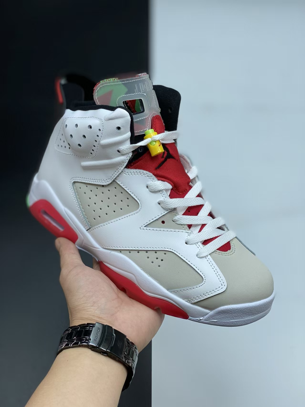 Zapatillas de Baloncesto de Caña Alta con Cámara de Aire AJ6, Cuero y Caucho, Amortiguación, para Deporte