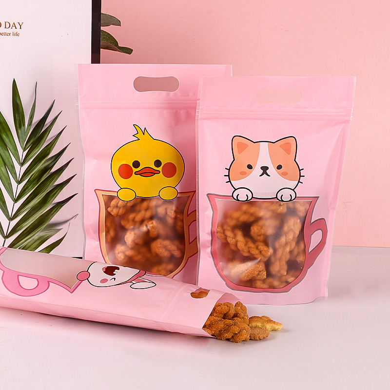 Año nuevo comida ziplock bolsa de dulces para hornear copo de nieve crujiente turrón galleta burro ocultar gelatina pastel bocadillo plástico sellado bolsillo