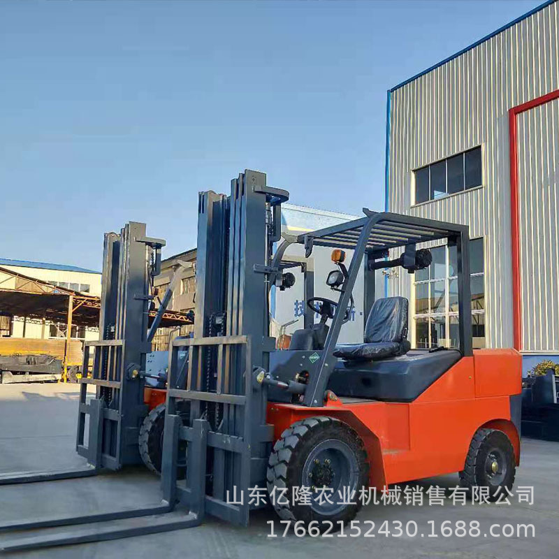1吨2吨3吨四轮座驾式堆高车 货物仓库工厂装卸叉车 越野柴油叉车