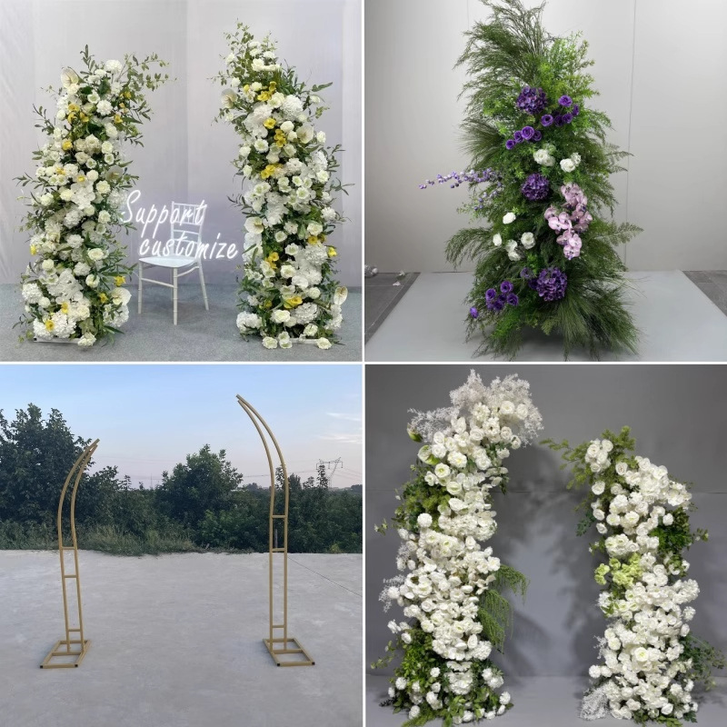 クロスボーダー結婚式鉄ラック小道具牛角羊角ドア鉄フラワーアーチラック湾曲した屋外芝生結婚式|undefined
