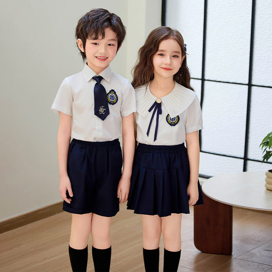 Summer Children's School Uniform suit Performance Uniform Primary School Students' School Uniform Performance Uniform Kindergarten Garden Uniform Summer Uniform