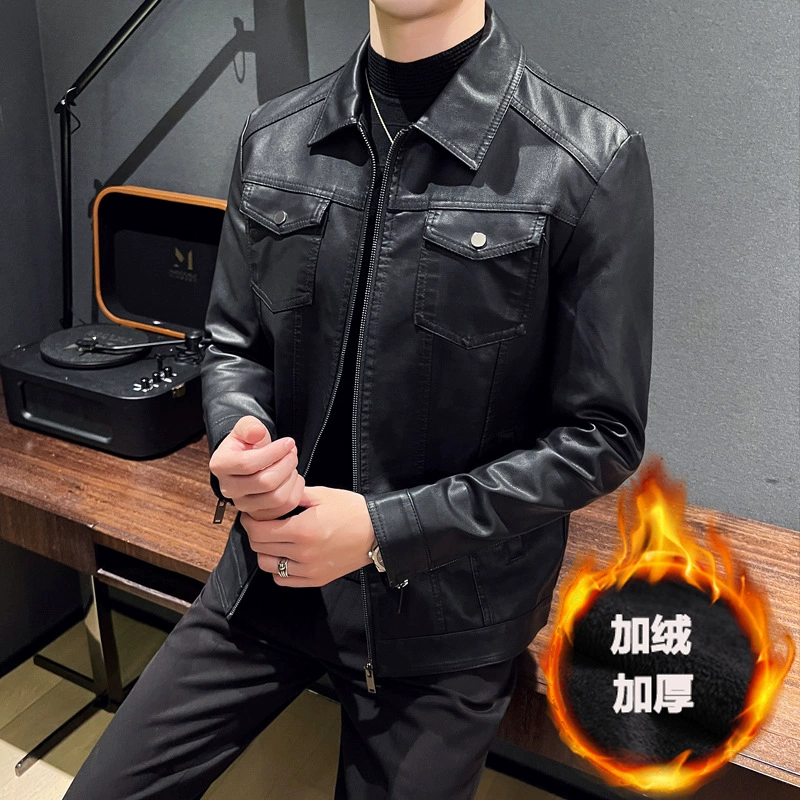Черная стильная элитная теплая мужская куртка для отдыха, Slim Fit