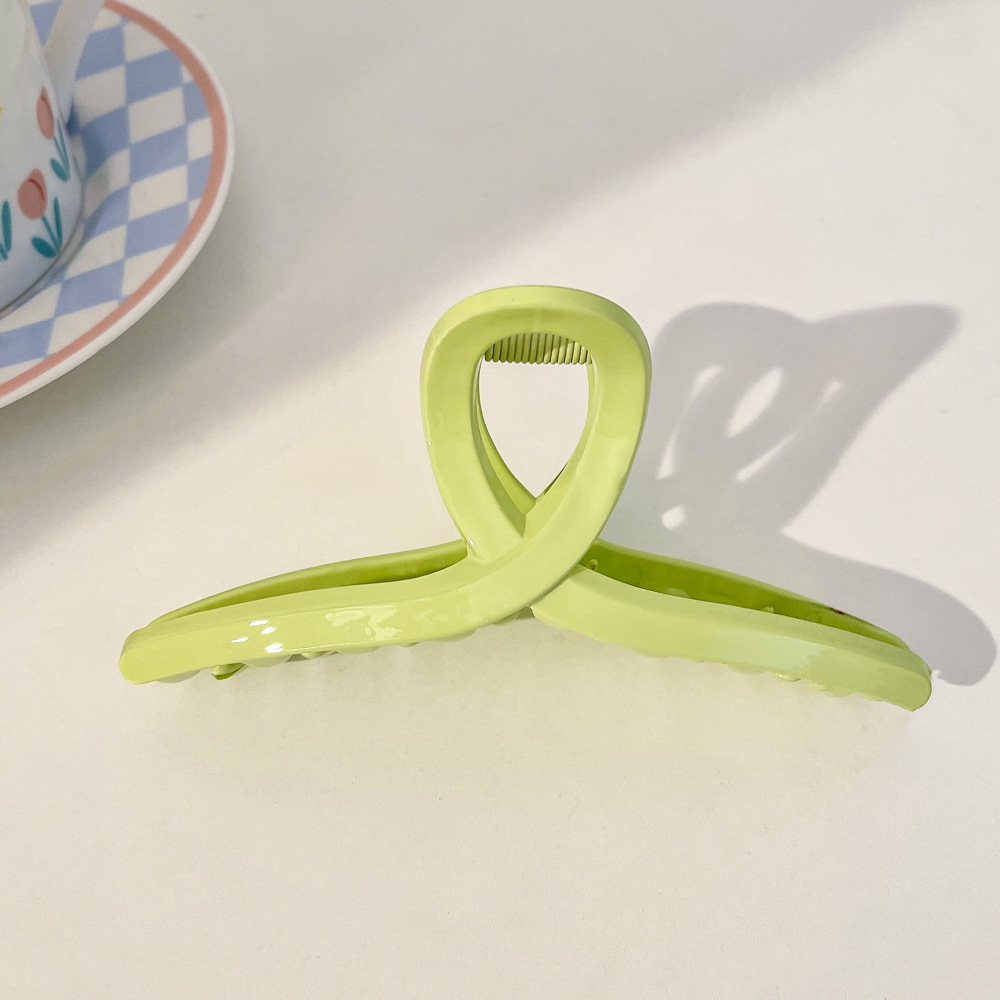 Milk Brown horquilla grande hacia atrás cabeza clip de pelo tocado de las mujeres principios de primavera de alto grado updo tiburón horquilla