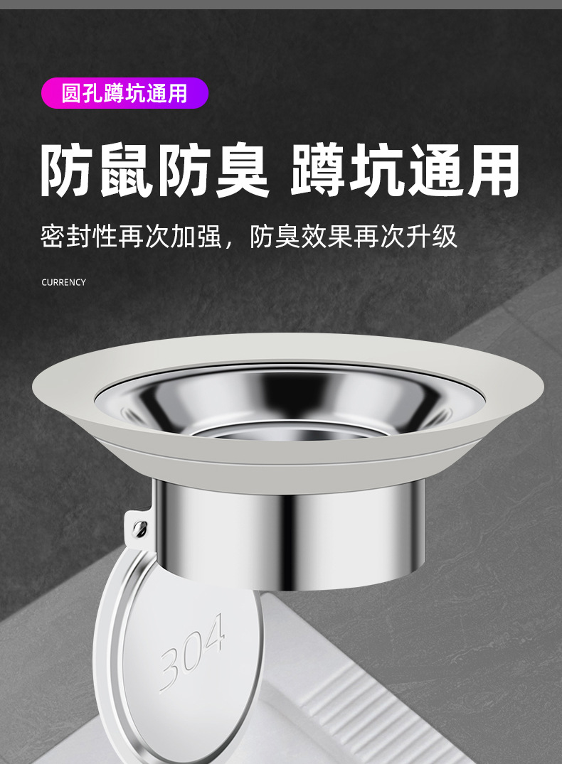 Toilet squat bowl clogging anti-odor clogging device, toilet squat pit-type clogging baffle, toilet bowl and toilet bowl anti-odor backflow magic tool Specification drawing