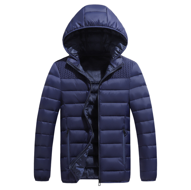 2024 otoño y invierno hombres de algodón grueso chaqueta costilla de moda ocio chaqueta cálida fábrica de chaqueta de algodón transfronteriza al por mayor