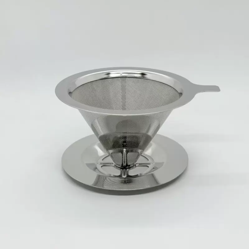 304 不锈钢咖啡过滤网免滤纸滤网咖啡过滤器双层手冲咖啡滤杯漏斗