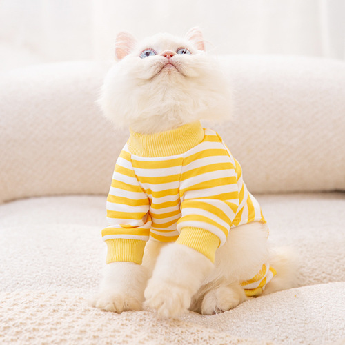 Cat clothes autumn thin cartoon warm four-legged clothes adult cats and kittens anti-shedding home clothes dog pet clothes