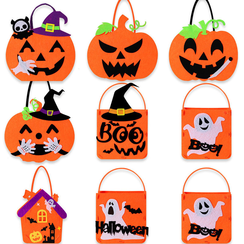 新しいハロウィンフェルトトートバッグ子供用カボチャコウモリキャンディバッグハロウィンパーティー装飾ゴーストギフトバッグ|undefined