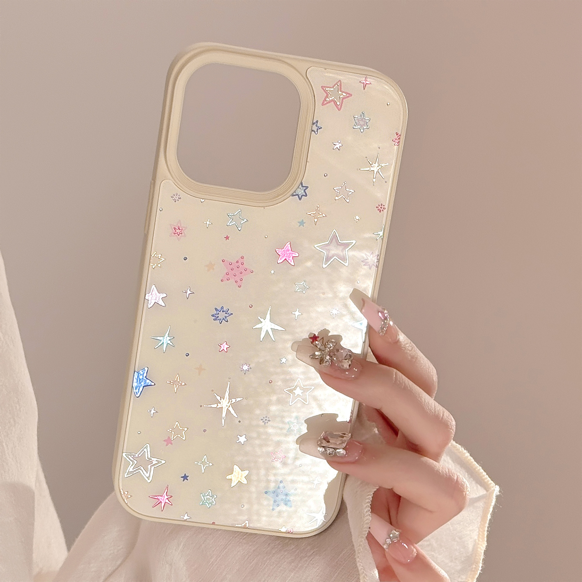 Protective Phone Case With Gilt Colorful Stars For Iphone Models_voghion.com