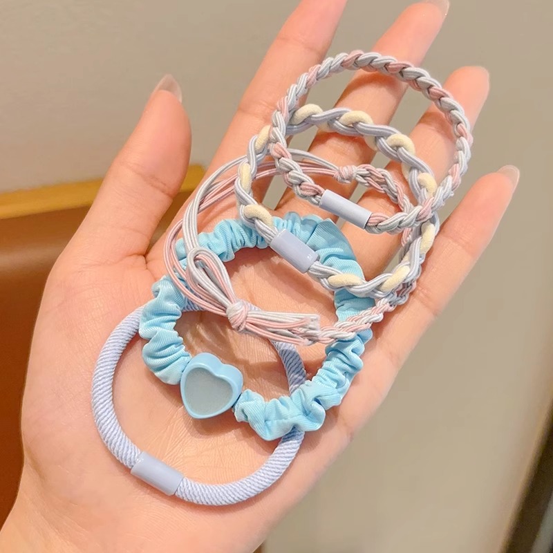 Niños lindos elásticos coreanos simple anillo de cabello cuerda de cabello de cabello de niña bola de cabello cuerda de cabello de cabello no daña cabello