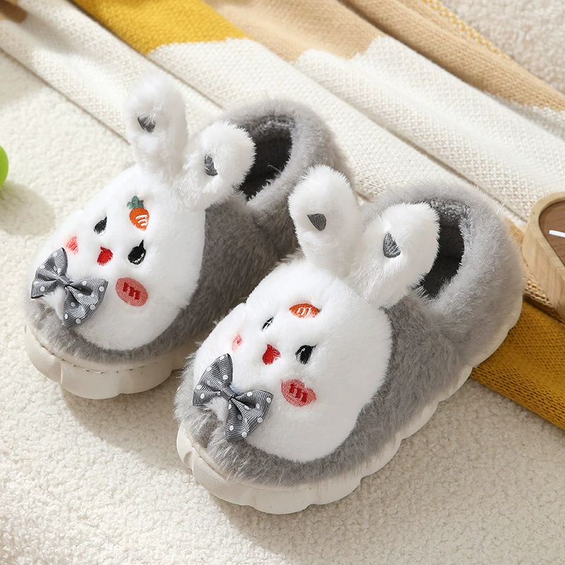 Детские теплые пушистые slippers мультяшные, демисезонная обувь для мальчиков на платформе, для подростков
