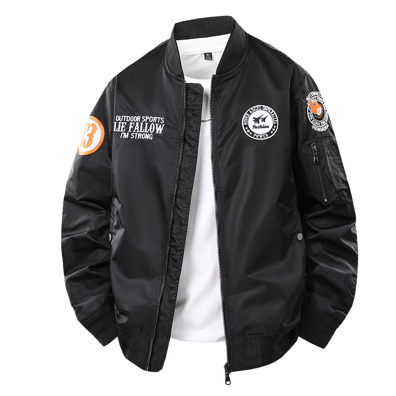 Men's Jacket Air Force Pilot American Baseball Uniform Spring and Autumn Loose Embroidered Lightweight Outdoor Workwear Windbreaker Jacket