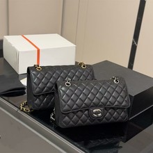 高版本c家经典cf系列鱼子酱包羊皮女包单肩斜挎包高级方胖子菱格