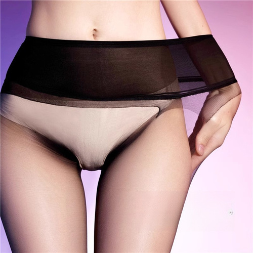 Seamless open-leg silk stockings, spring and summer invisible, seamless, invisible, natural bare feeling, tights, ultra-thin transparent 0D black silk for women