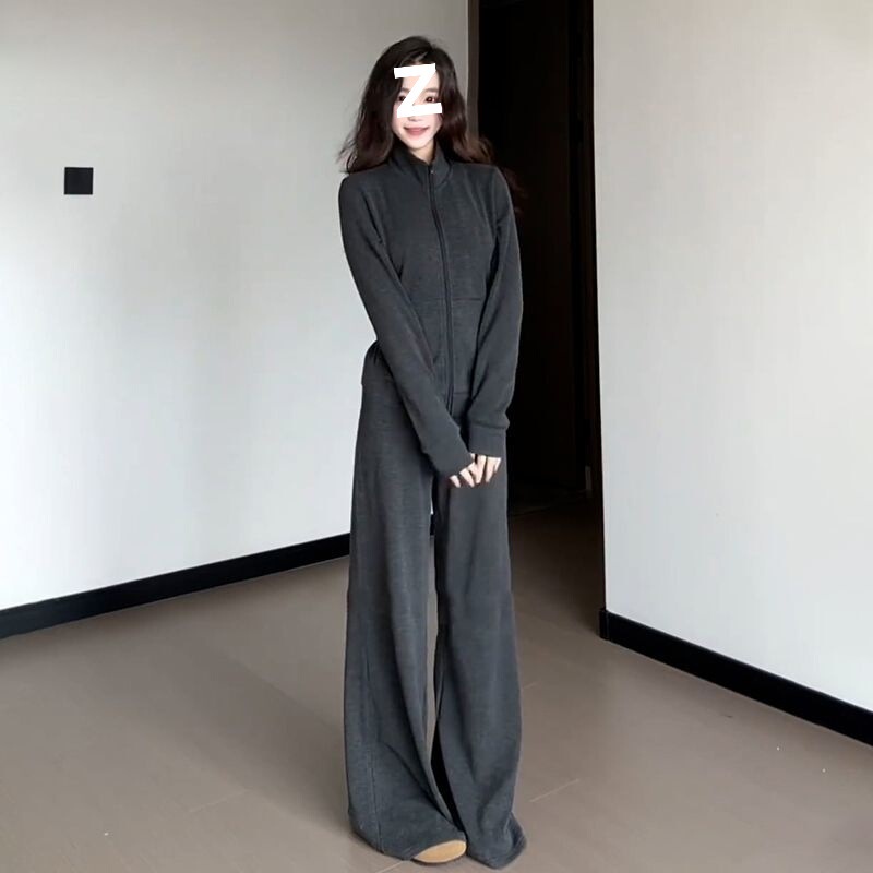 韩系休闲运动服套装女春秋新款韩版显瘦卫衣时尚阔腿裤两件套女装|undefined