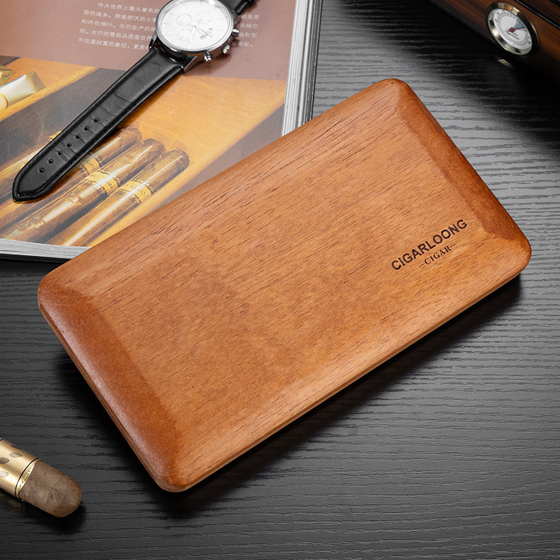 Cigar Dragon Peruvian Cedar Wood Solid Wood Portable Cigar Box Cigar Case Simple Lightweight Gift Box Ca-25Dg