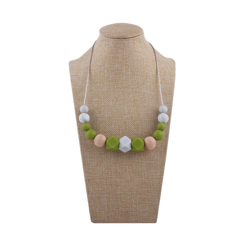 Comercio exterior Amazon nuevo silicona molar teether collar bebé teether palo masticable colgante collar