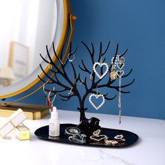 Antler-shaped tree earring and necklace display, cartoon deer, desktop organizer, storage and display stand