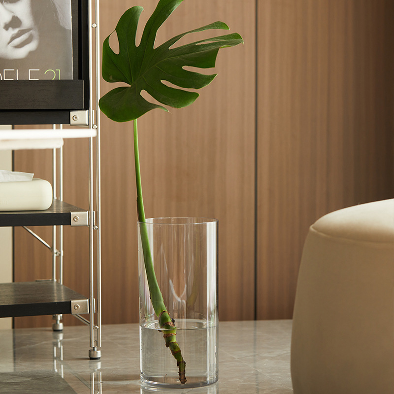 Flores acuopónicas acuáticas flores de bambú transparente decoración de flores frescas de tubo recto sala de estar aterrizaje grande simple transparente