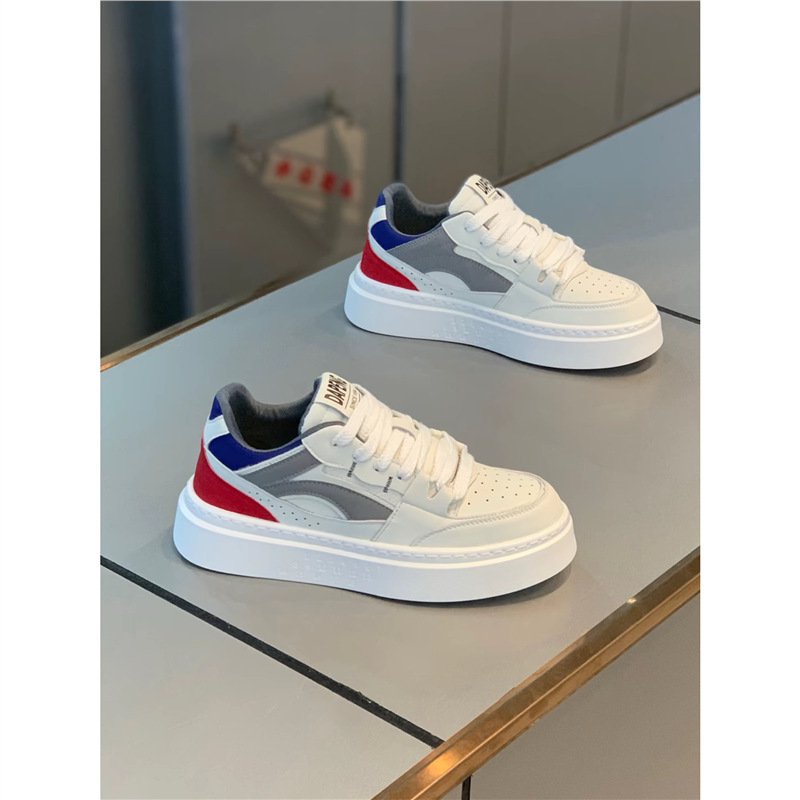 Minimalist Color-Block Sneakers for Men 2024 New Comfortable Leather Breathable Versatile Thick-Soled Casual Shoes Popular on Kuaishou and Douyin Minimalist Color-Block Sneakers for Men 2024 New Comfortable Leather Breathable Versatile Thick-Soled Casual Shoes Popular on Kuaishou and Douyin