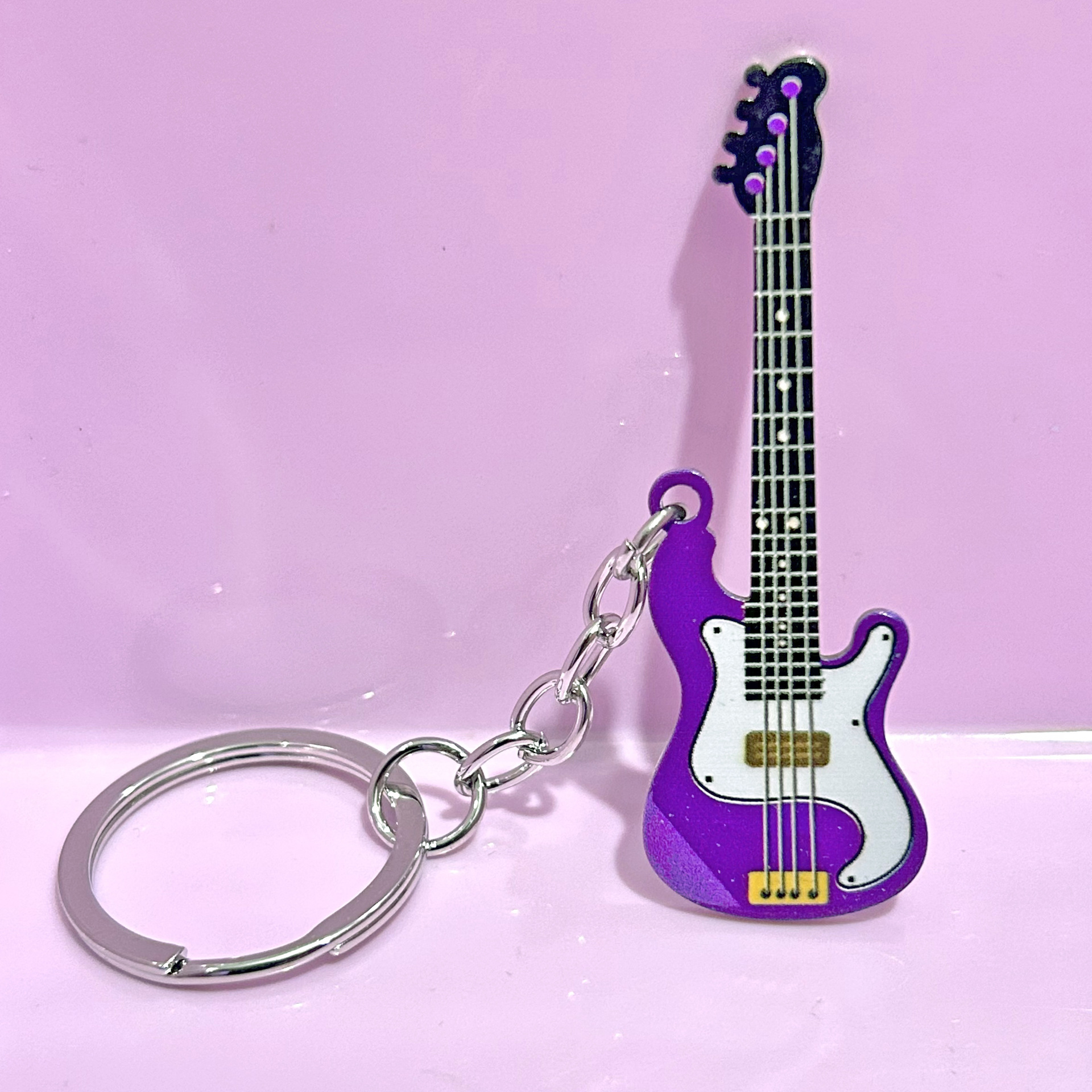 25g Weight Keychain Classification 1 Piece Hip-Hop Color Block Stainless Steel Printing Keychain