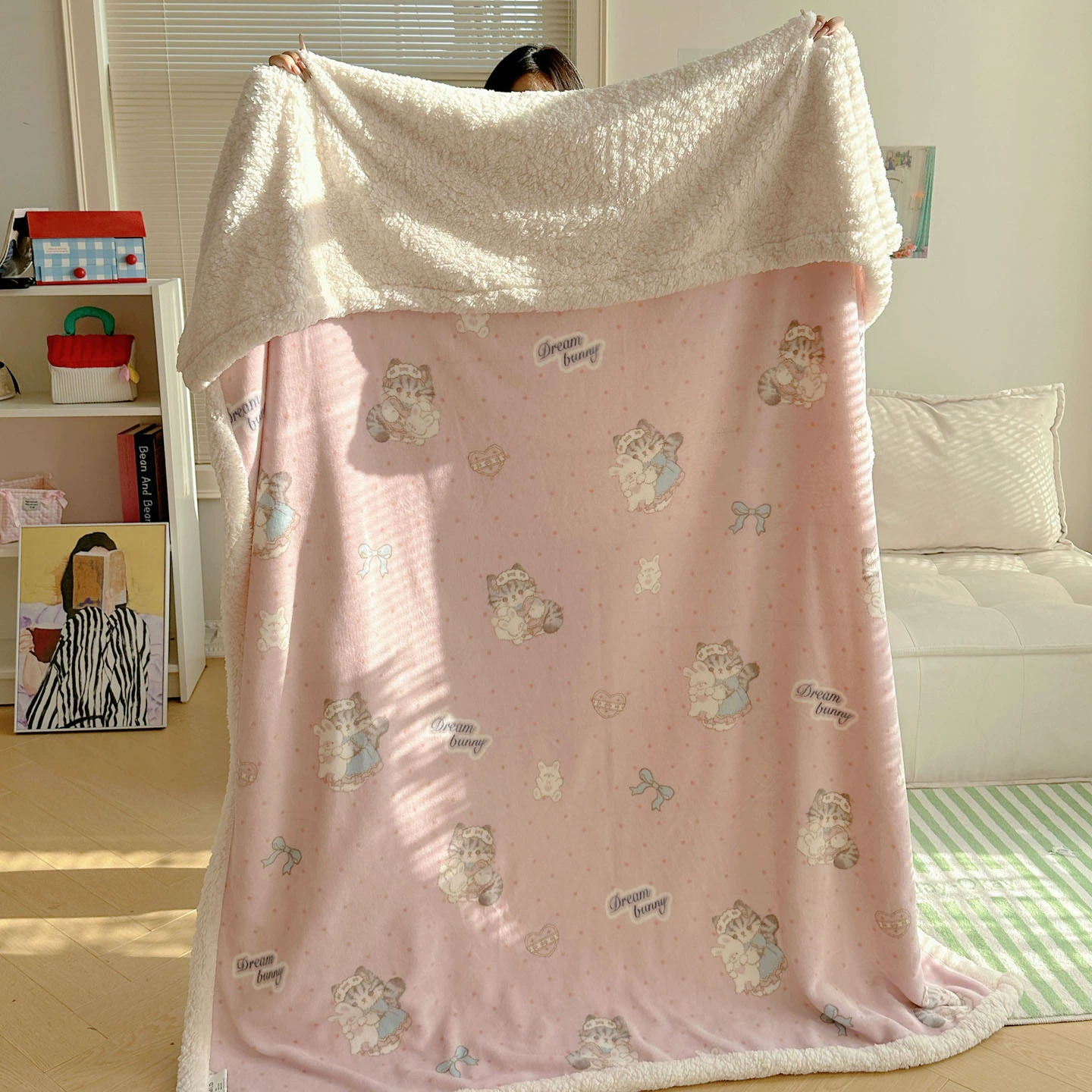 Новое Cartoon Milk Velvet Lamb Velvet Blanket Autumn and Winter Thickened Nap Blanket Office Lunch Break Air Conditioning Velvet Blanket Cover