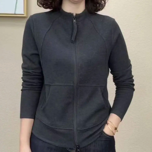 Autumn new style thin zipper style temperament and foreign style fashionable all-matching stand-collar top coat #451502