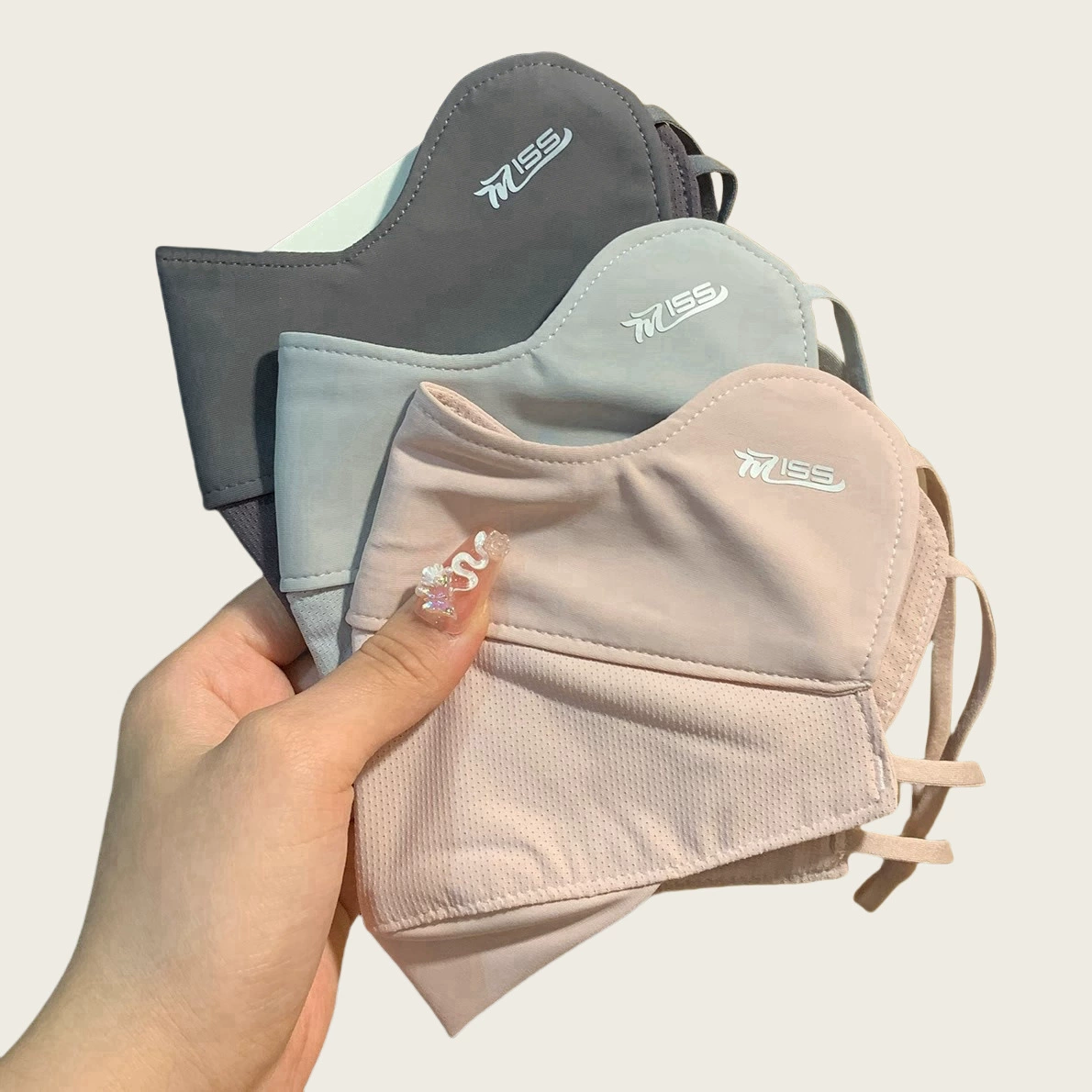 Дышащая солнцезащитная маска Miss Summer Ice Silk, защита глаз, женская защита от УФ-лучей на половину лица, солнцезащитный козырек для езды на велосипеде на открытом воздухе