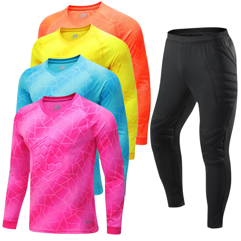 Clearance Football Goalkeeper Uniform Set Cross-Border Adult and Children Long-Sleeve Goalkeeping Competition Training Jersey