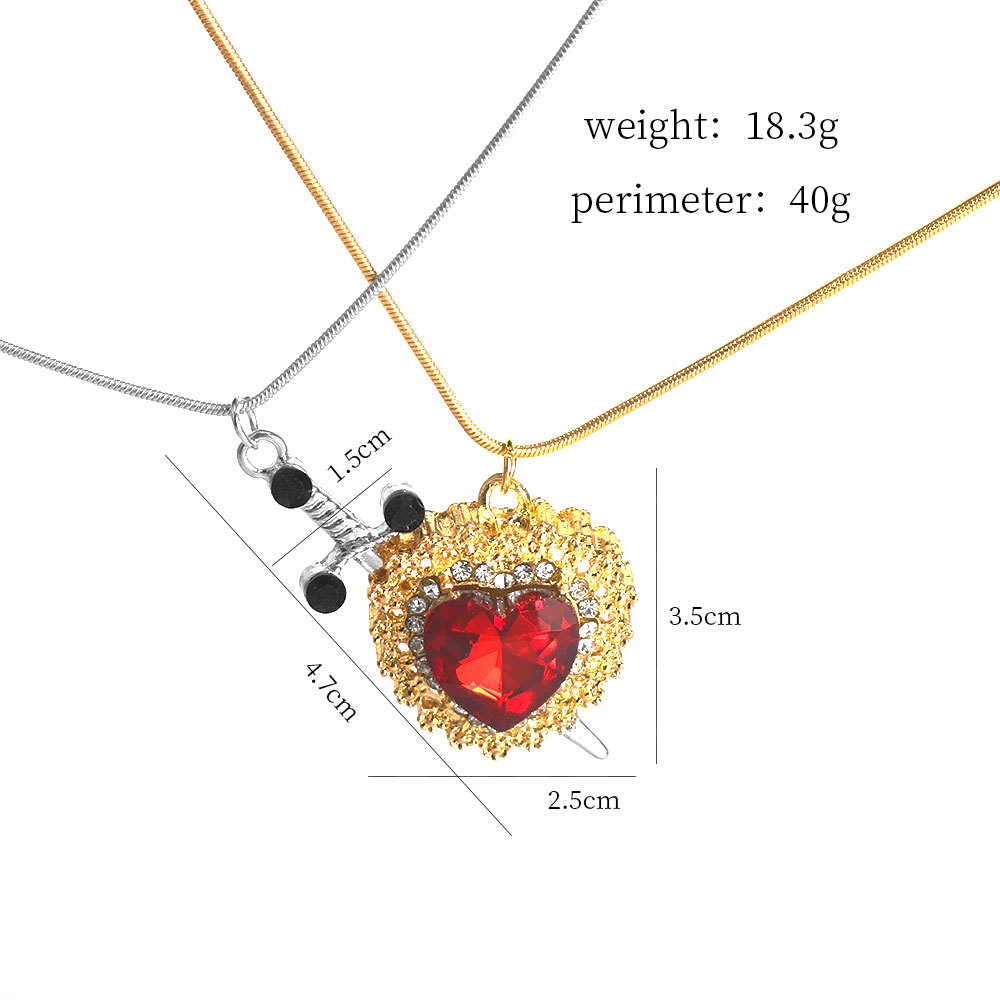 23g Weight Zinc Alloy Pendant Material Zircon Inlay Material Pendant Necklace Classification Zinc Alloy Chain Material snake chain Chain Type Holiday, Party Occasion Zinc alloy Material Heart Shape Pattern Unisex Gender Plating Design Punk, Streetwear Style Punk Streetwear Heart Shape Zircon Zinc Alloy Snake Chain Pendant Necklaces Wholesale 31